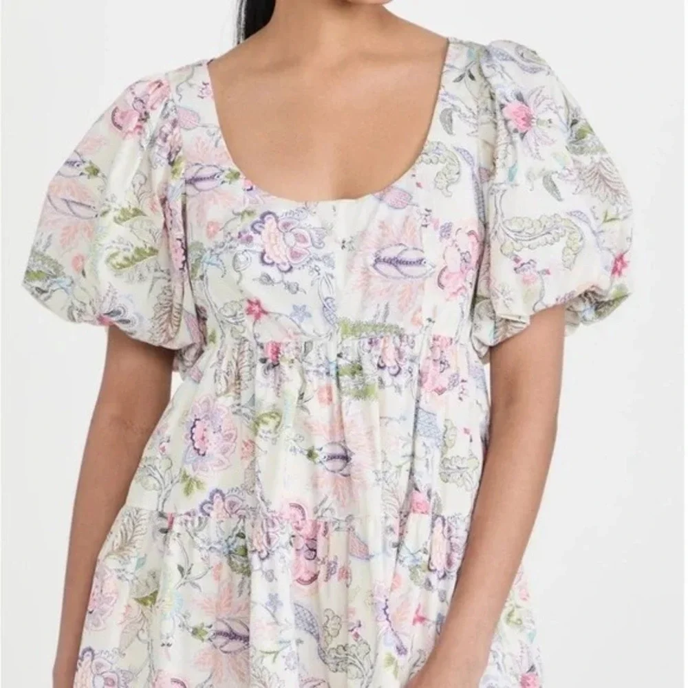 Cinq à Sept‎ Size 8 Dress Ethel Paisley Puff Sleeve Babydoll Feminine Dainty